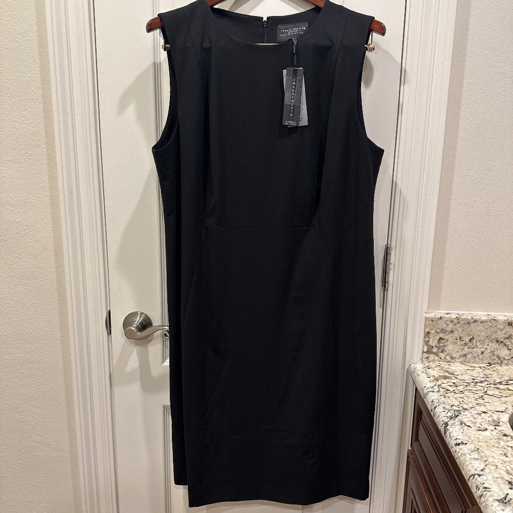 Investments Woman Platinum Suiting Sleeveless Knee Length Black Dress 18W